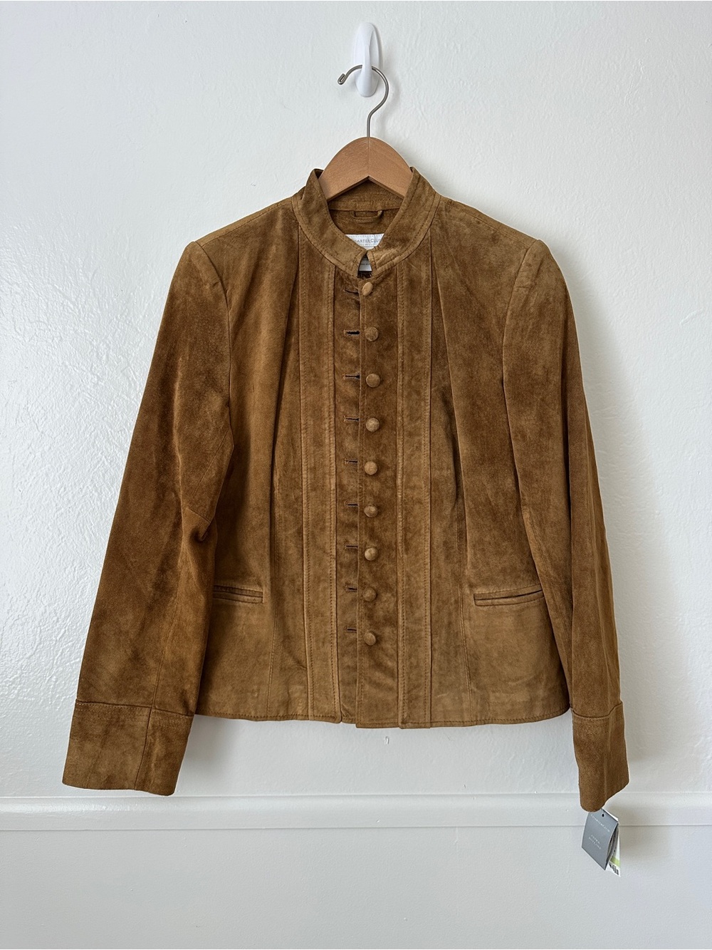 NEW Vintage Charter Club Leather Suede Tan Camel Colonial Jacket 4
